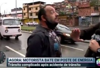 Repórter do SBT é agredido durante reportagem ao vivo - VEJA VÍDEO 