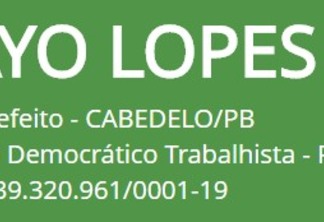 CABEDELO: MPE indefere candidatura de candidato a vice do PDT