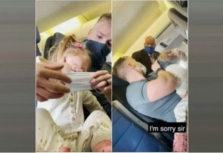 Criança de 2 anos se recusa a usar máscara e família é expulsa de avião