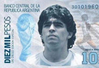 Campanha para criar nota de 10 mil pesos com rosto de Maradona é criada por argentinos
