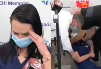 Enfermeira-chefe desmaia 'ao vivo' após tomar vacina contra Covid-19; VEJA VÍDEO