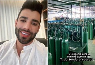 150 CILINDROS: cantor Gusttavo Lima envia carga de oxigênio para Manaus