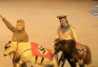 Rússia investiga circo que exibe macaco nazista e cabras com suásticas