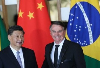 O presidente da República Popular da China, Xi Jinping e o presidente Jair Bolsonaro, durante declaração à imprensa no Palácio do Itamaraty, em Brasília