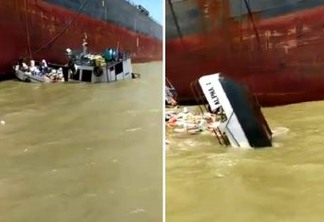 Naufrágio: tripulantes se desesperam com barco afundando após ser atingido por onda - VEJA VÍDEO