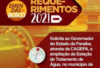 Deputado Bosco Carneiro solicita a João Azevedo ampliação da Estação de Tratamento de Água em Alagoa Grande