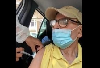Imagens mostram idoso recebendo falsa aplicação de vacina contra a Covid-19; familiares perceberam fraude -VEJA VÍDEO