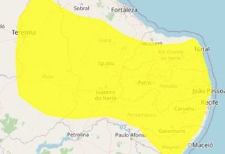 Inmet divulga alerta de chuvas intensas para 222 dos 223 municípios paraibanos; veja detalhes