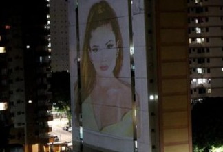 Juliette em exposição de arte: Imagem da paraibana em aquarela é exposta em fachada de prédio em Belém 