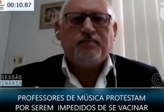Vereador Marcos Henriques protesta a favor da vacinação dos professores de música em João Pessoa - VEJA VÍDEO