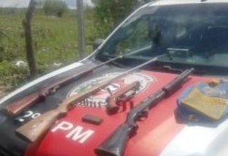 ESPINGARDAS, RIFLE E REVÓLVER: PM apreende cinco armas de fogo em Campina Grande