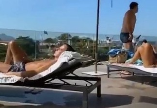 Doria toma sol sem máscara em piscina de hotel no Rio e vira alvo de críticas - VEJA VÍDEO