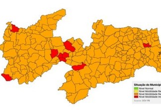 Estado divulga nova avaliação e Paraíba tem 213 municípios em bandeira laranja e 10 na cor vermelha; Confira lista