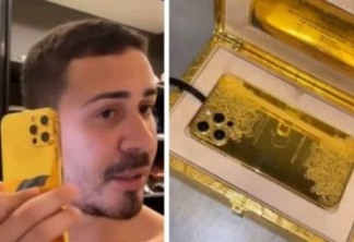 Carlinhos Maia ganha iPhone de ouro avaliado em R$ 100 mil
