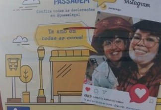 Sintur-JP estampa fotos de casais em ônibus para comemorar o Dia dos Namorados