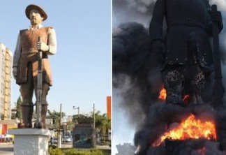 Manifestantes incendeiam estátua de Borba Gato em São Paulo; assista e entenda o motivo 