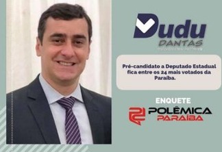 Dudu Dantas agradece boa colocação na enquete realizada pelo Polêmica Paraíba e declara: “Seguimos avançando”