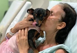 Paciente recebe "visita" do animal de estimação no Hospital Alberto Urquiza 