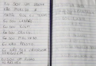 “Eu não presto”: mãe que matou filho o forçava a escrever em caderno