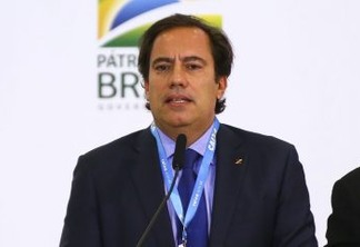 O presidente da Caixa, Pedro Guimarães, durante anúncio de avanços no programa federal de habitação, o Casa Verde e Amarela.