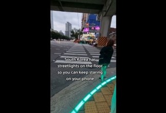 A MODA PEGA?! Coreia do Sul tem "semáforo" no chão para viciados em celular