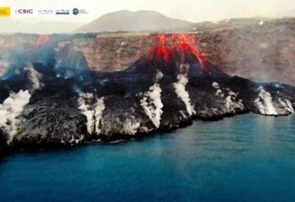 Lavas do vulcão chegam ao oceano; Erupção já dura 17 dias e devastou 400 hectares da ilha La Palma - VEJA VÍDEO