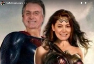 Michelle compartilha montagem com 'Bolsonaro Super-Homem'