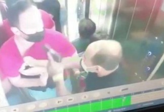 Homem faz ameaça com arma em frente a criança que estava dentro de elevador