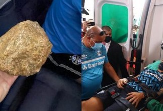 VANDALISMO: Ônibus do Grêmio é atingido por paus e pedras; jogador sofre traumatismo craniano - VEJA IMAGENS
