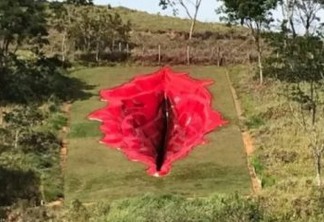 Escultura de 33 metros em formato de vulva chama atenção e obra repercute nas redes