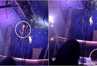 IMAGENS FORTES: Trapezista despenca durante exibição em estreia de circo - VEJA O VÍDEO