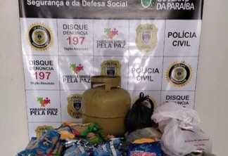 Suspeitos são presos por furtar botijão de gás e merenda de escola na cidade de Areial