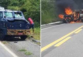 CRIME NO SERTÃO DA PB: grupo explode carro-forte na BR-230, entre as cidades de Aparecida e Pombal - VEJA IMAGENS