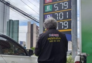 Pesquisa do Procon-JP encontra preço da gasolina entre R$ 6,960 e R$ 7,190 na Capital