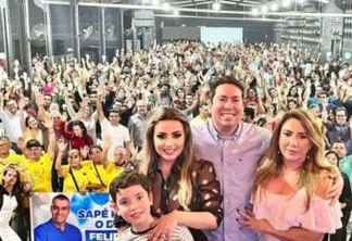 Felipe Leitão ganha surpresa antecipada e verdadeira multidão se reúne em culto de graças pelo seu aniversário: “Surpreendido por mais de dois mil amigos”