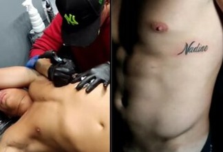 Paraibano Tiago Ramos, ex-padrasto de Neymar, faz tatuagem com o nome de Nadine