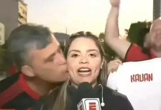 Torcedor do Flamengo que beijou repórter da ESPN é denunciado por importunação sexual