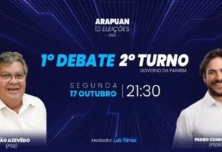 TV Arapuan realiza primeiro debate do 2º turno entre João e Pedro - ACOMPANHE AO VIVO