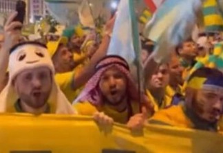 RUMO AO HEXA: brasileiros fazem a festa em Doha antes de estreia da Seleção na Copa - VEJA VÍDEO