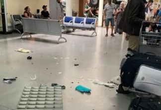 Teto do Aeroporto em Guarulhos cai após mala de passageiro explodir