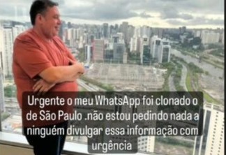 César Nitão, pai de miss paraibana que morreu em incêndio em SP, tem WhatsApp clonado e faz alerta 