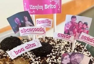 Sthefany Brito comemora alta de Kayky Brito com festa em família