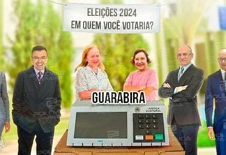 ENQUETE POLÊMICA PARAÍBA: em quem você votaria para prefeito (a) de Guarabira, caso as eleições fossem hoje? – PARTICIPE 
