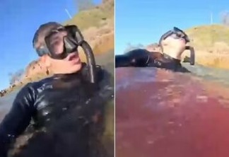 Banhista se filma sangrando após ataque de tubarão na Austrália: 'Queria me despedir. Achei que não sobreviveria' — Foto: Reprodução/Instagram
