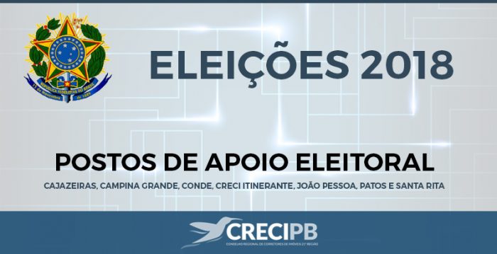 Eleicoes Creci 2018 - Postos eleitorais facilitarão votação de corretores para nova composição do Creci-PB