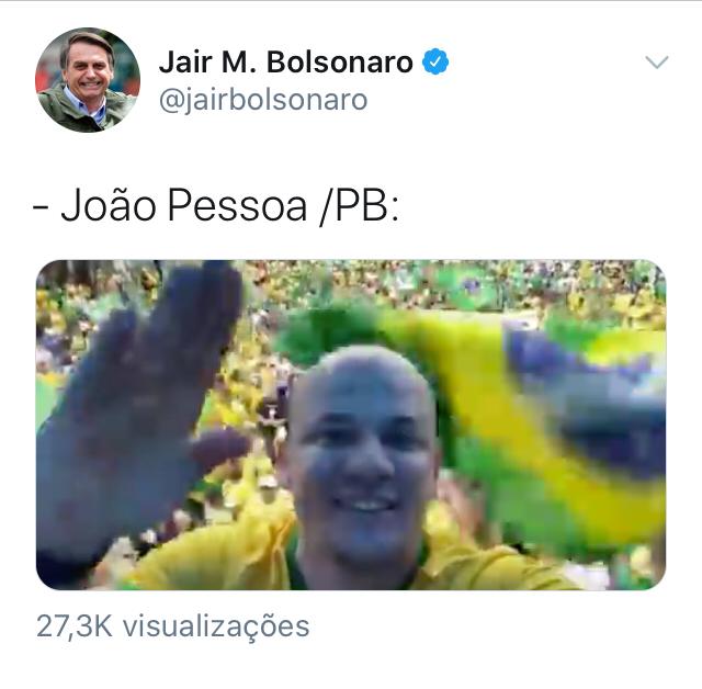 WhatsApp Image 2020 03 15 at 17.41.32 - Bolsonaro compartilha vídeo gravado por Cabo Gilberto em manifestação na PB; ASSISTA