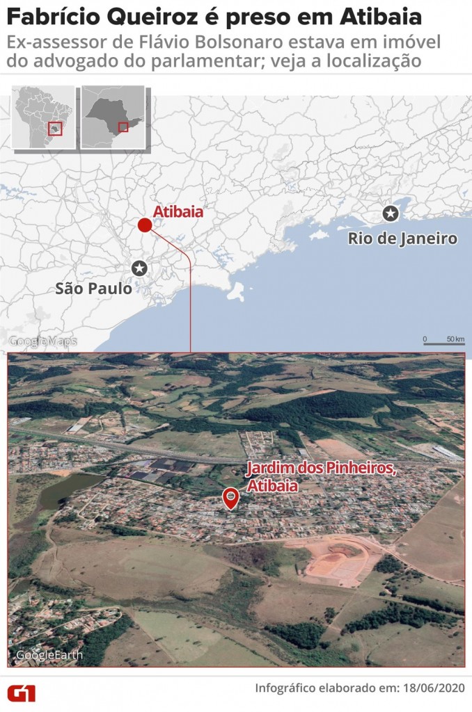 mapa queiroz rj - Fabrício Queiroz, ex-assessor de Flávio Bolsonaro, é preso em Atibaia, SP - VEJA VÍDEO