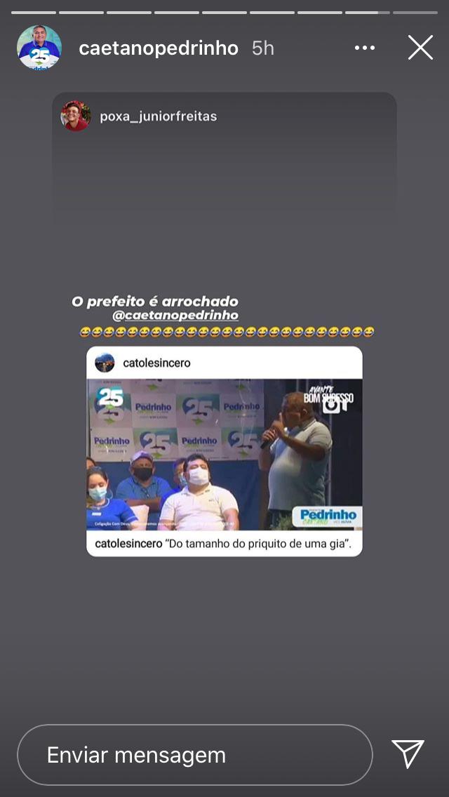 WhatsApp Image 2020 10 11 at 18.45.41 - Em live, candidato a prefeito no sertão diz que tem 'poder para fazer o que quer' e compara oposição ao "priquito" de uma gia