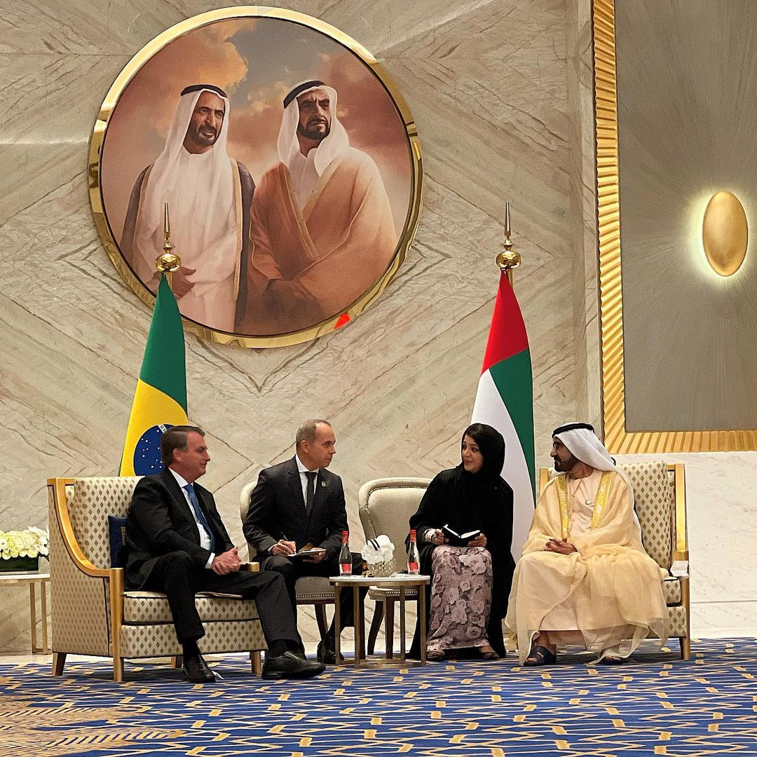 Presidente Jair Bolsonaro chega a Dubai e inicia série de reuniões oficiais