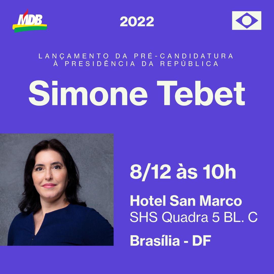 WhatsApp Image 2021 12 02 at 22.06.37 - MDB lançará pré-candidatura de Simone Tebet em 8 de dezembro